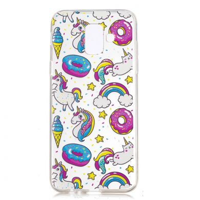 Силіконовий (TPU) чохол Deexe Pretty Glossy для Samsung Galaxy A6 2018 (A600) - Unicorn Pattern