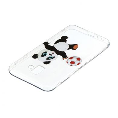Силиконовый (TPU) чехол Deexe Pretty Glossy для Samsung Galaxy J6+ (J610) - Panda Plays Football