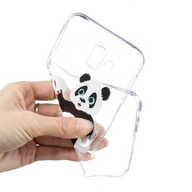 Силіконовий (TPU) чохол Deexe Pretty Glossy для Samsung Galaxy J6+ (J610) - Panda Plays Football