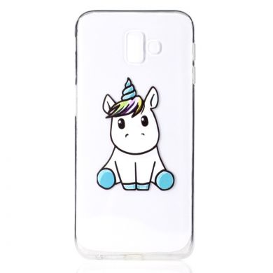 Силиконовый (TPU) чехол Deexe Pretty Glossy для Samsung Galaxy J6+ (J610) - Adorable Unicorn
