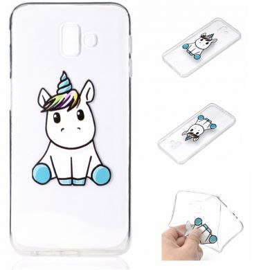 Силіконовий (TPU) чохол Deexe Pretty Glossy для Samsung Galaxy J6+ (J610) - Adorable Unicorn