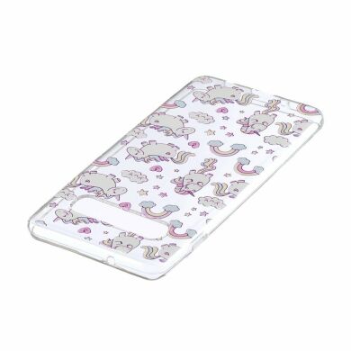Силіконовий (TPU) чохол Deexe Pretty Glossy для Samsung Galaxy S10 (G973), Cloud and Unicorn