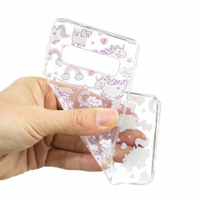 Силіконовий (TPU) чохол Deexe Pretty Glossy для Samsung Galaxy S10 (G973), Cloud and Unicorn