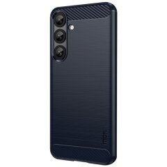 Силиконовый (TPU) чехол MOFI Carbon Fiber для Samsung Galaxy S25 Plus (S936) - Blue