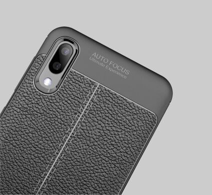 Защитный чехол Deexe Leather Cover для Samsung Galaxy M10 - Dark Blue