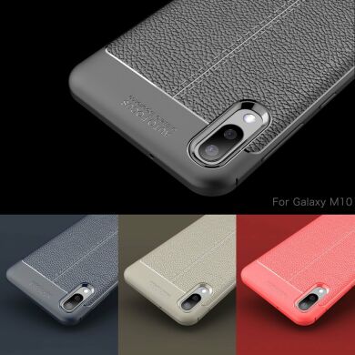 Захисний чохол Deexe Leather Cover для Samsung Galaxy M10 - Red