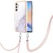 Защитный чехол Deexe Marble Case with Strap для Samsung Galaxy A24 (A245) - White. Фото 1 из 6