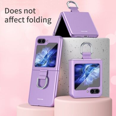 Защитный чехол Deexe Ring Case для Samsung Galaxy Flip 5 - Rose Gold