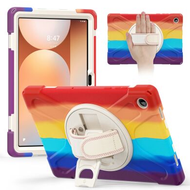 Защитный чехол Deexe Rotation Hybrid для Samsung Galaxy Tab A11 Plus (X230/236) - Colorful / Red