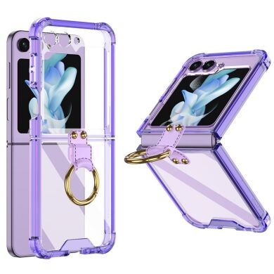 Захисний чохол GKK AirBag with Ring для Samsung Galaxy Flip 5 - Transparent Purple