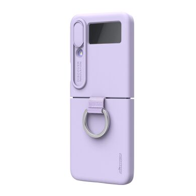 Защитный чехол NILLKIN CamShield Silky Silicone Case (FF) для Samsung Galaxy Flip 4 - Purple