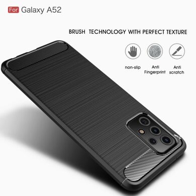 Захисний чохол UniCase Carbon для Samsung Galaxy A52 (A525) / A52s (A528) - Black