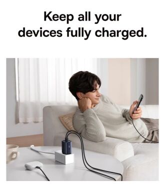 Мережевий зарядний пристрій Baseus PicoGo AE11 2C+U (67W) E0121200 - Black