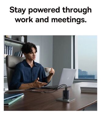 Мережевий зарядний пристрій Baseus PicoGo AE11 2C+U (67W) E0121200 - Black