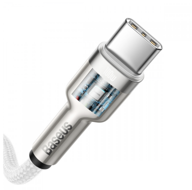 Кабель Baseus Cafule Metal Type-C to Type-C (100W, 1m) CATJK-C02 - White