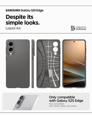 Захисний чохол Spigen (SGP) Liquid Air для Samsung Galaxy S25 Edge (S937) ACS09420 - Matte Black