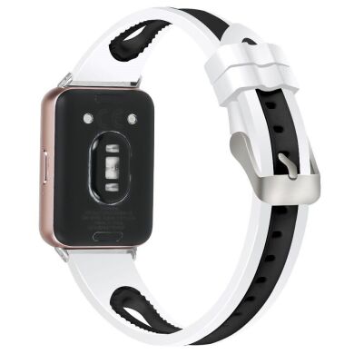 Ремешок Deexe Holes Design для Samsung Galaxy Fit 3 - Black / White