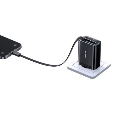 Сетевое зарядное устройство USAMS US-CC296 GaN 30W (USB + Type-C) + кабель Type-C - Black