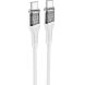 Кабель Hoco U111 Type-C to Type-C 60W (3A, 1.2 m) - Gray. Фото 1 из 6