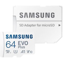 Карта пам’яті MicroSDXC Samsung EVO Plus 64GB C10 UHS-I R160MB/s + адаптер (MB-MC64SA/EU) - White