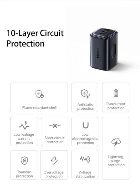 Мережевий зарядний пристрій Baseus PicoGo AE11 2C+U (67W) E0121200 - Black