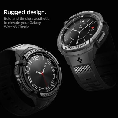 Захисний чохол Spigen (SGP) Rugged Armor Pro (FW) для Samsung Galaxy Watch 6 Classic (43mm) - Black