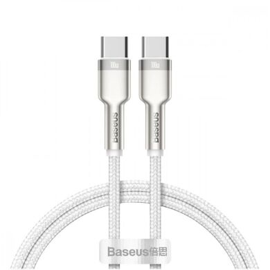 Кабель Baseus Cafule Metal Type-C to Type-C (100W, 1m) CATJK-C02 - White