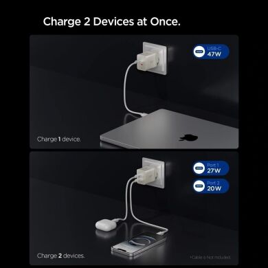 Сетевое зарядное устройство Spigen EE472EU GaN 47W (2Type-C) ACH10451 - Natural