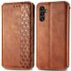 Чехол Deexe Rhombus Wallet для Samsung Galaxy A24 (A245) - Brown. Фото 1 из 6