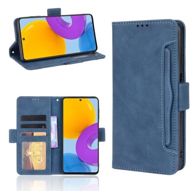 Чехол Deexe Wallet Stand для Galaxy M52 (M526) - Blue