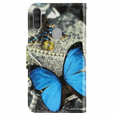Чехол-книжка Deexe Color Wallet для Samsung Galaxy M11 (M115) - Blue Butterfly