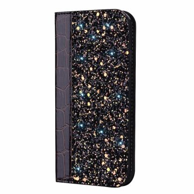 Чехол-книжка Deexe Glittery Crocodile для Samsung Galaxy M10 (M105) - Black