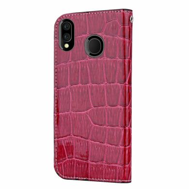 Чохол-книжка Deexe Glittery Crocodile для Samsung Galaxy M20 (M205) - Red