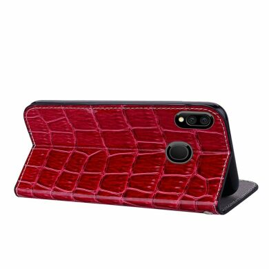 Чохол-книжка Deexe Glittery Crocodile для Samsung Galaxy M20 (M205) - Red