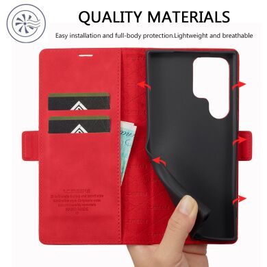 Чехол-книжка LC.IMEEKE Strong Case для Samsung Galaxy S23 Ultra (S918) - Red