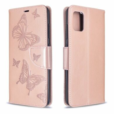 Чехол UniCase Butterfly Pattern для Samsung Galaxy A51 - Rose Gold