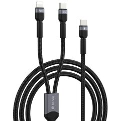 Кабель DEVIA EC648 Extreme Speed Series Type-C to Type-C + Lightning 60W (1.2m) - Black
