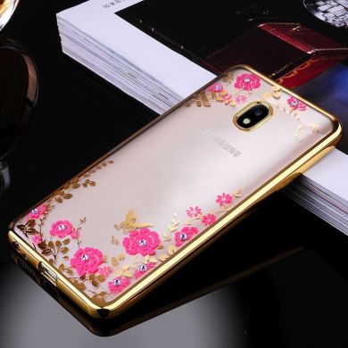 Силиконовый (TPU) чехол Deexe Shiny Cover для Samsung Galaxy J7 2017 (J730) - Gold