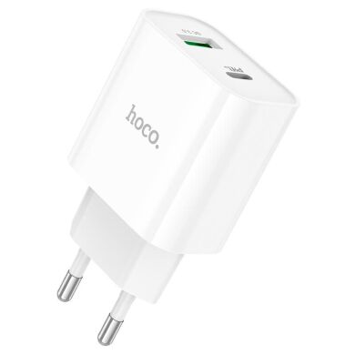 Сетевое зарядное устройство Hoco C80A Plus Rapido PD20W+QC3.0 + кабель Type-C to Type-C - White