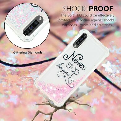 Силіконовий (TPU) чохол Deexe Fashion Glitter для Samsung Galaxy A50 (A505) / A30s (A307) / A50s (A507) - Never Stop Dreaming