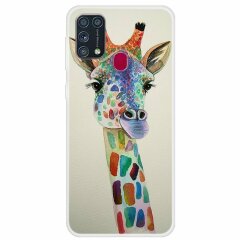 Силиконовый (TPU) чехол Deexe Life Style для Samsung Galaxy M31 (M315) - Giraffe