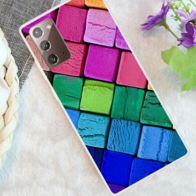 Силиконовый (TPU) чехол Deexe Life Style для Samsung Galaxy Note 20 (N980) - Colorful Squares