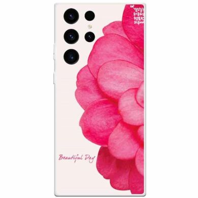 Силиконовый (TPU) чехол Deexe Life Style для Samsung Galaxy S23 Ultra (S918) - Pink Flower