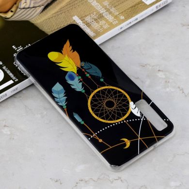 Силиконовый (TPU) чехол Deexe LumiCase для Samsung Galaxy A7 2018 (A750) - Feather Dream Catcher
