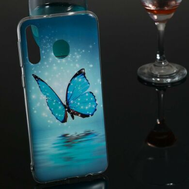 Силиконовый (TPU) чехол Deexe LumiCase для Samsung Galaxy M30 (M305) / A40s (A407) - Blue Butterfly