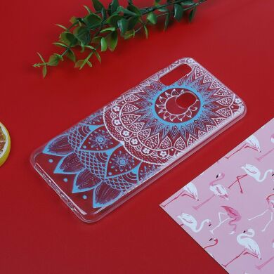 Силиконовый (TPU) чехол Deexe Pretty Glossy для Samsung Galaxy A10s (A107) - Blue Flower