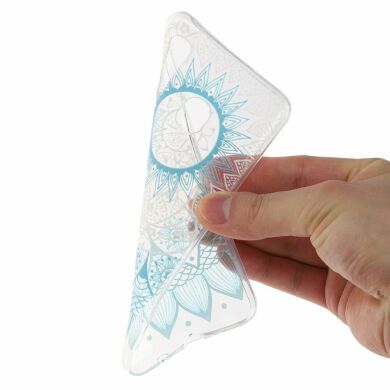 Силиконовый (TPU) чехол Deexe Pretty Glossy для Samsung Galaxy A10s (A107) - Blue Flower