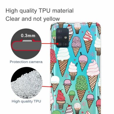 Силиконовый (TPU) чехол Deexe Pretty Glossy для Samsung Galaxy A31 (A315) - Ice Cream