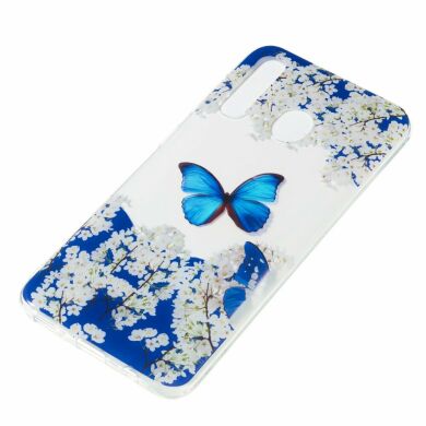 Силіконовий (TPU) чохол Deexe Pretty Glossy для Samsung Galaxy A50 (A505) - Butterfly and White Flowers