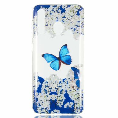 Силіконовий (TPU) чохол Deexe Pretty Glossy для Samsung Galaxy A50 (A505) - Butterfly and White Flowers